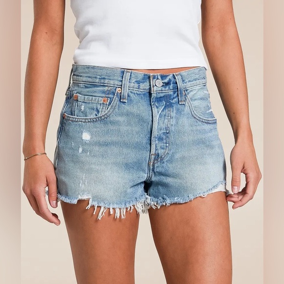 Levi's Pants - Levi’s Premium 501 Shorts Light Wash Cutoff Denim Size 30